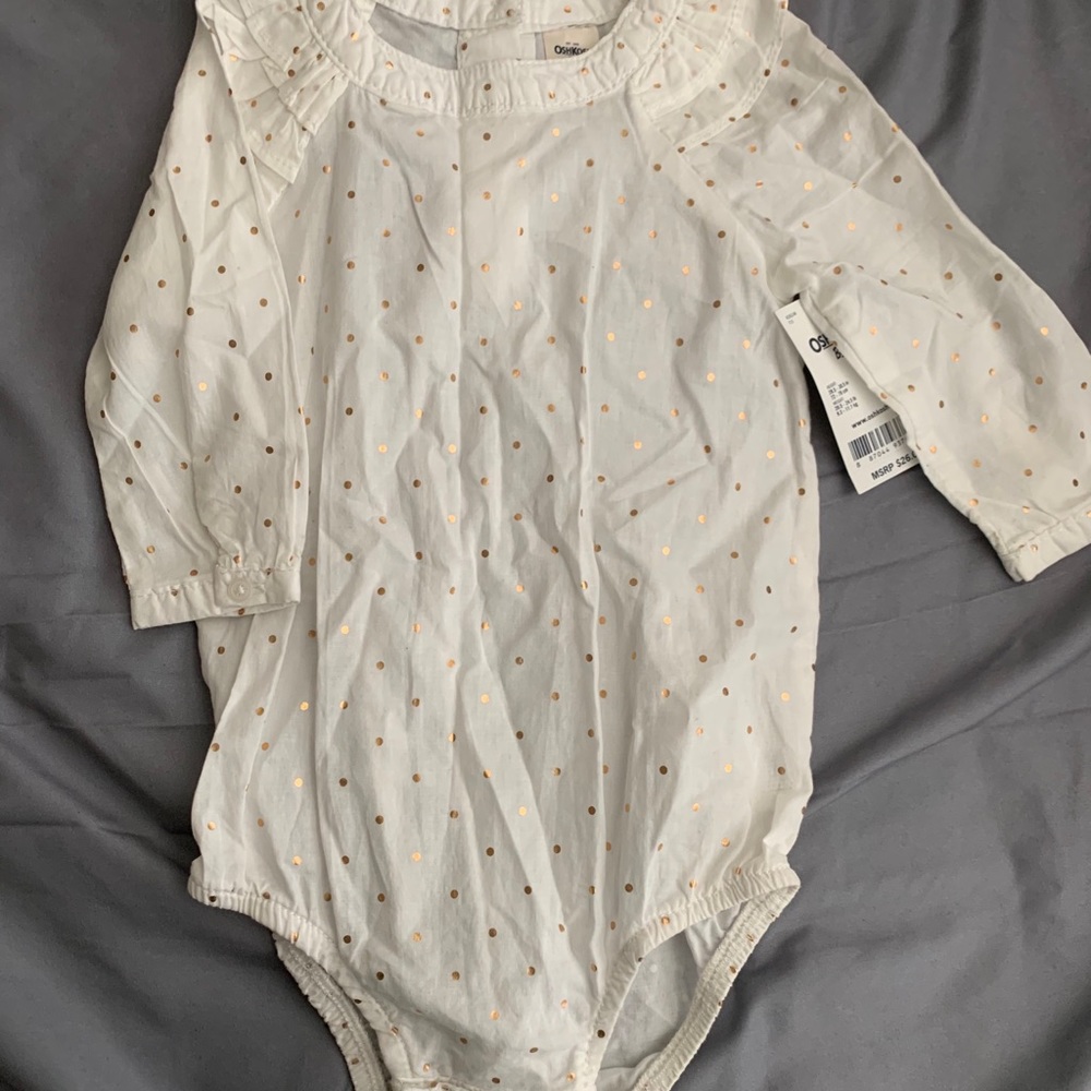 Golden PolkaDot Onesie Bodysuit Blouse